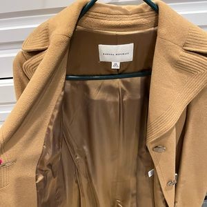 Banana republic wool trench tie front coat